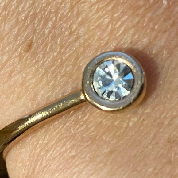 Kate Spade Signature Hinged Cuff Bracelet Spade Logo Cut Out Clear Stone Dot EUC - Picture 7 of 9